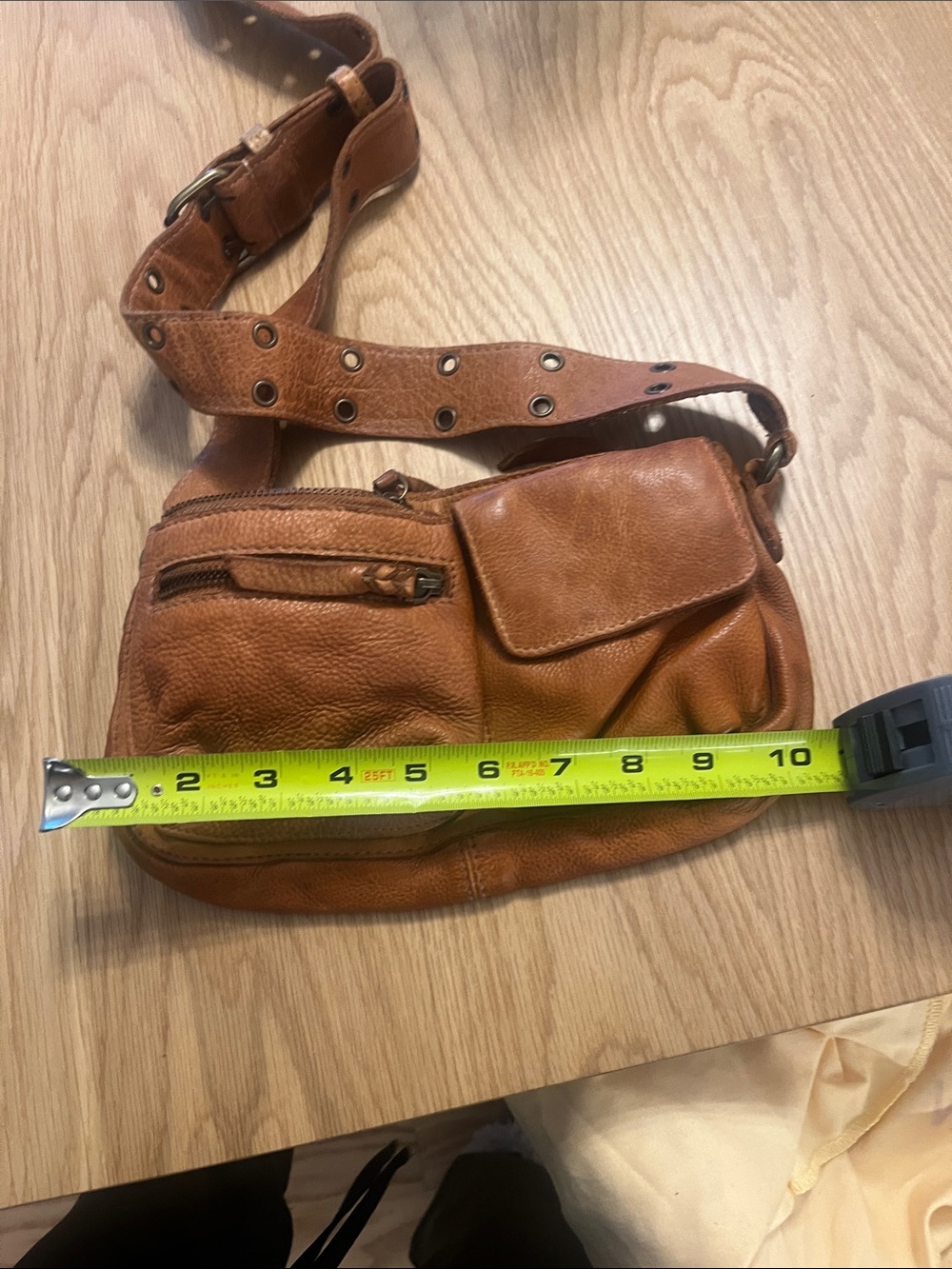Free People Cognac Leather Crossbody Belt Bag - Picture 4 of 5